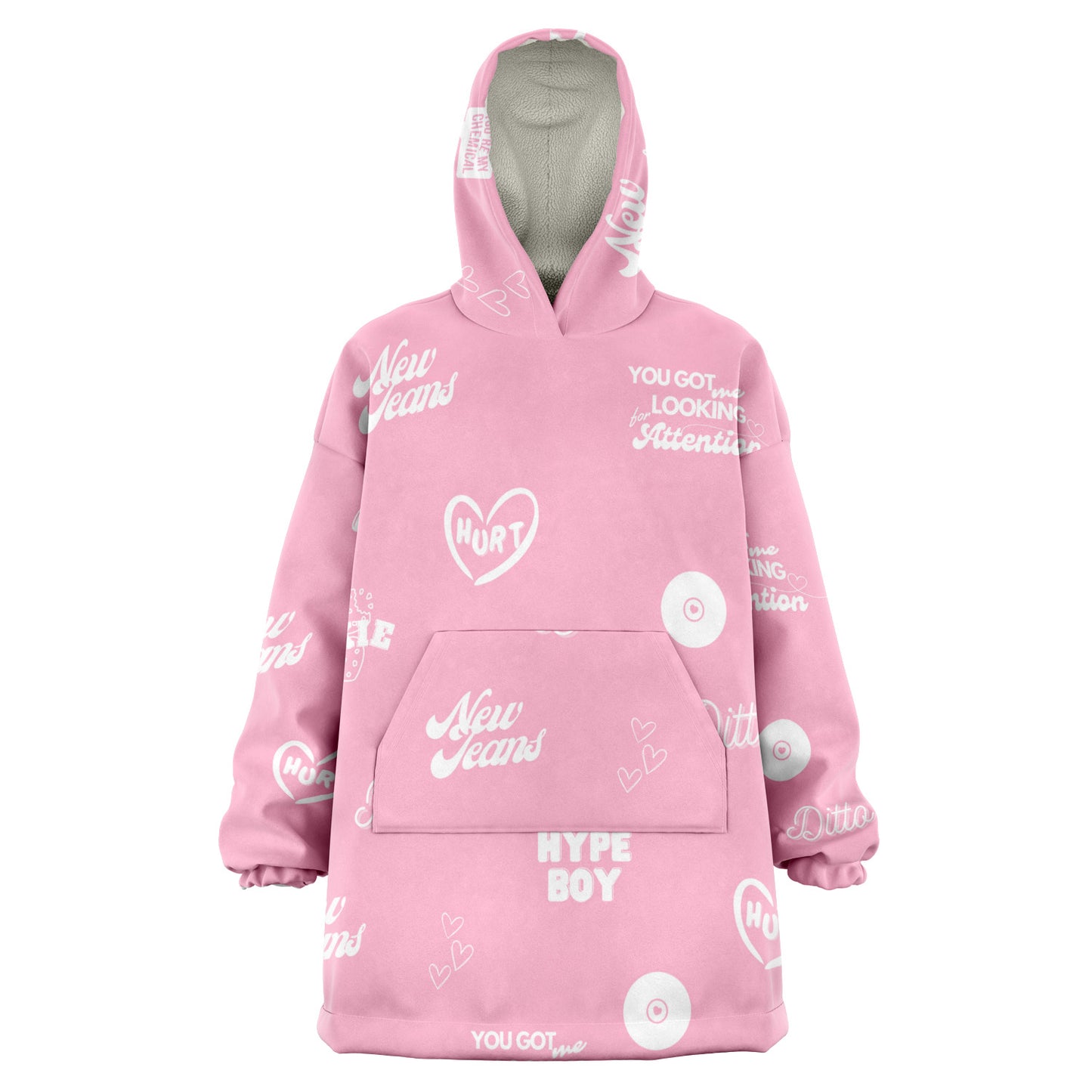 NewJeans Track List Big Blanket Hoodie - Pink