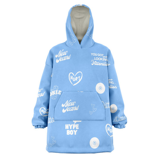 NewJeans Track List Big Blanket Hoodie - Blue