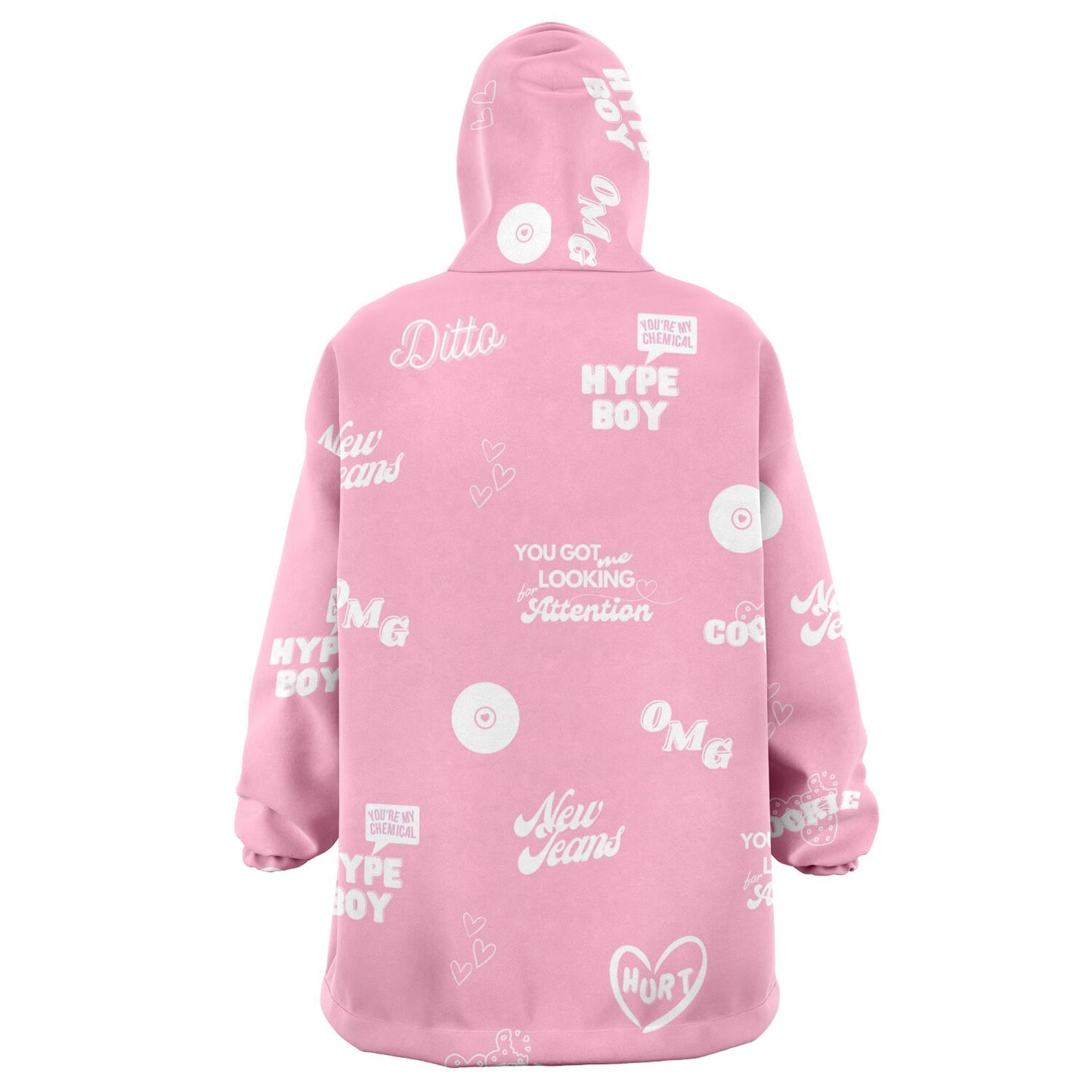 NewJeans Track List Big Blanket Hoodie - Pink