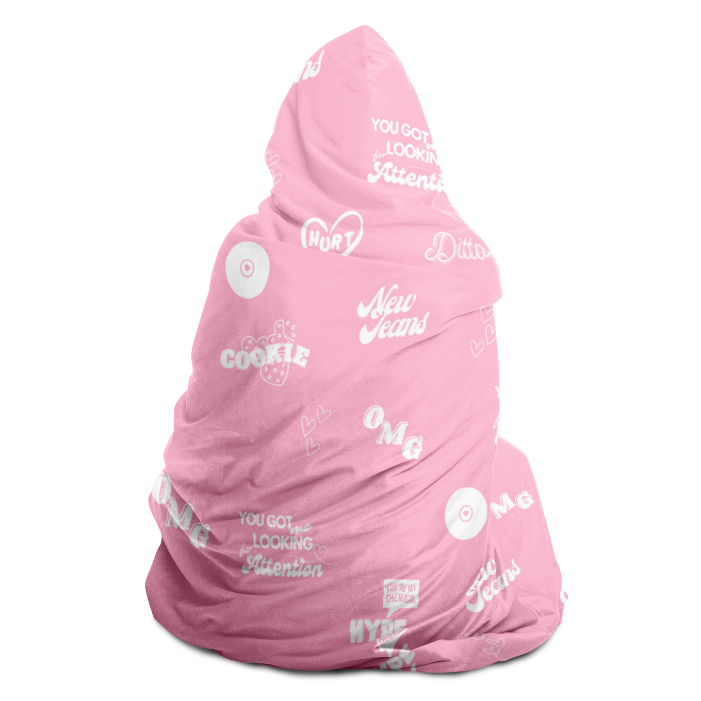 NewJeans Track List Hooded Blanket - Pink