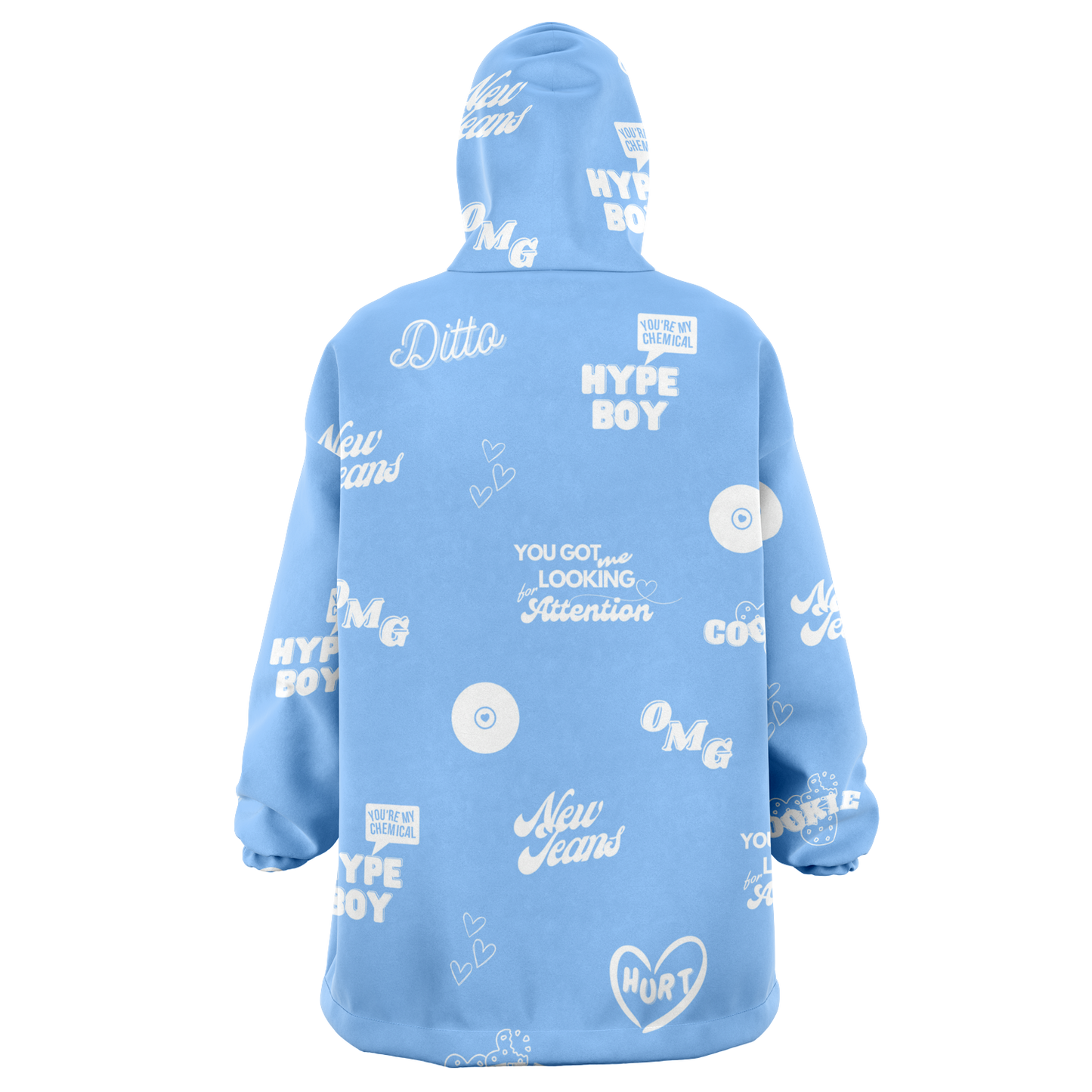 NewJeans Track List Big Blanket Hoodie - Blue