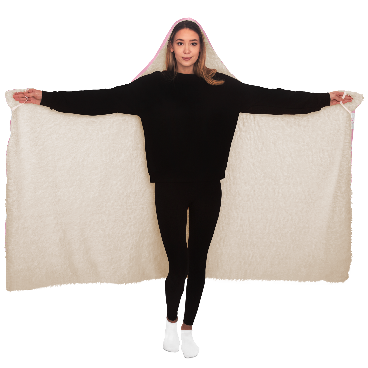 NewJeans Track List Hooded Blanket - Pink