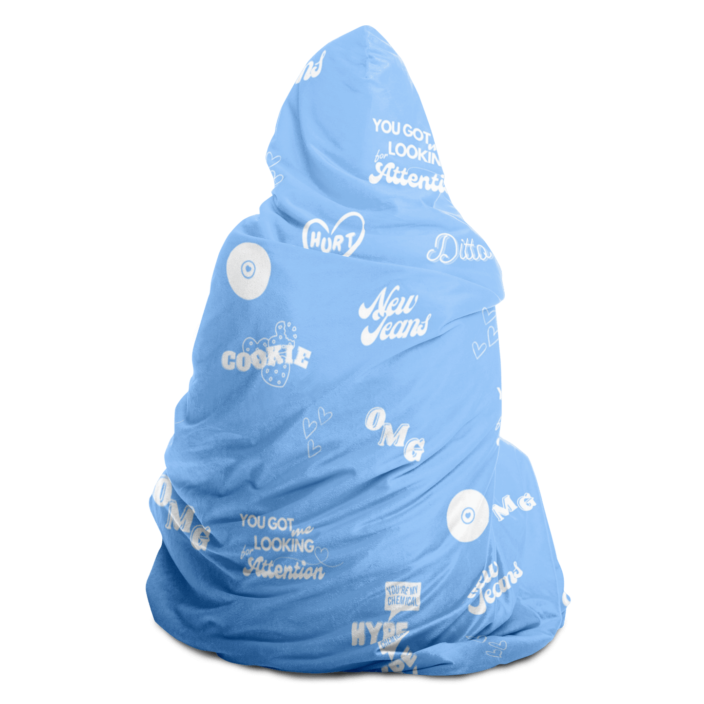 NewJeans Track List Hooded Blanket - Blue