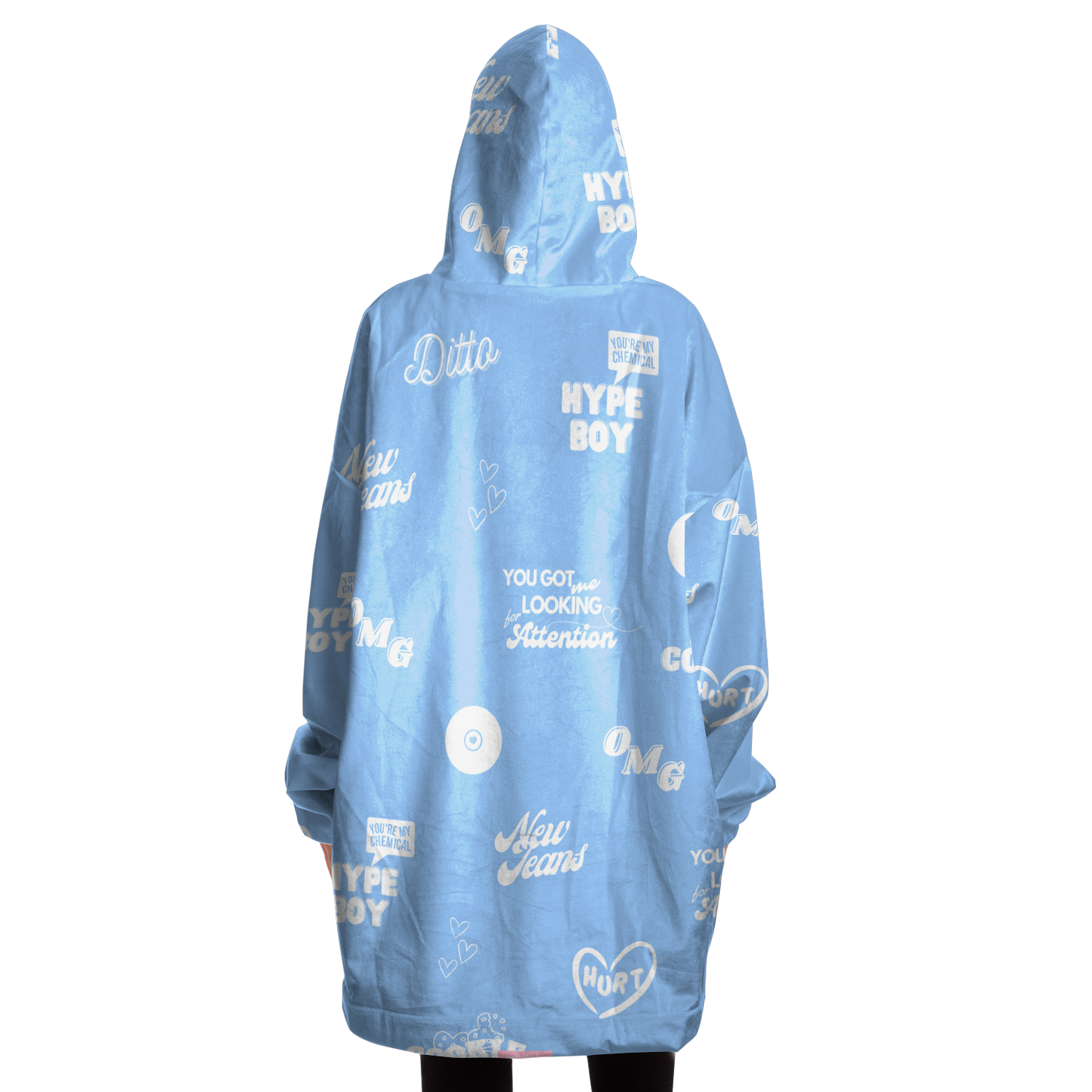 NewJeans Track List Big Blanket Hoodie - Blue