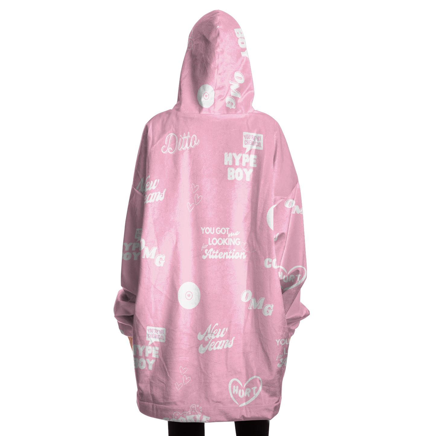 NewJeans Track List Big Blanket Hoodie - Pink